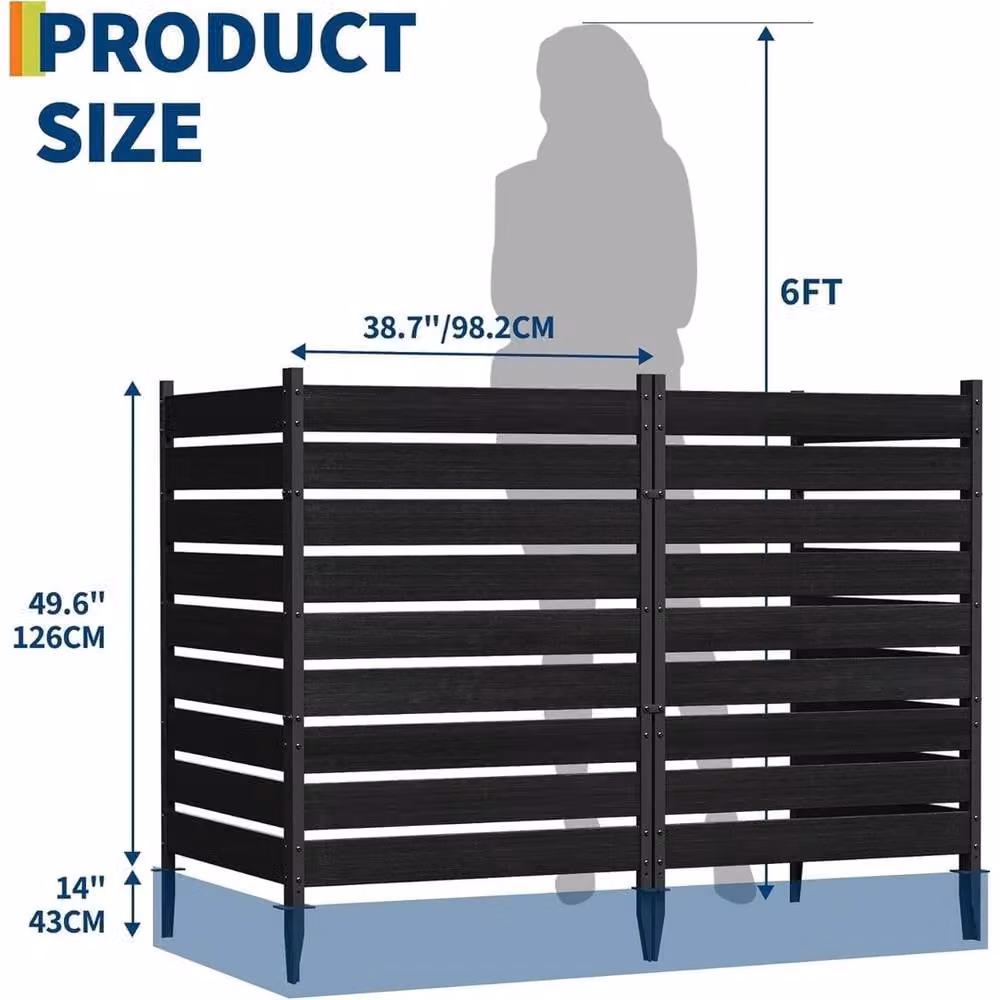 VOGREX 2 Panel Privacy Screen for Trash Cans and Air Conditioners in Charcoal Grey – 2
