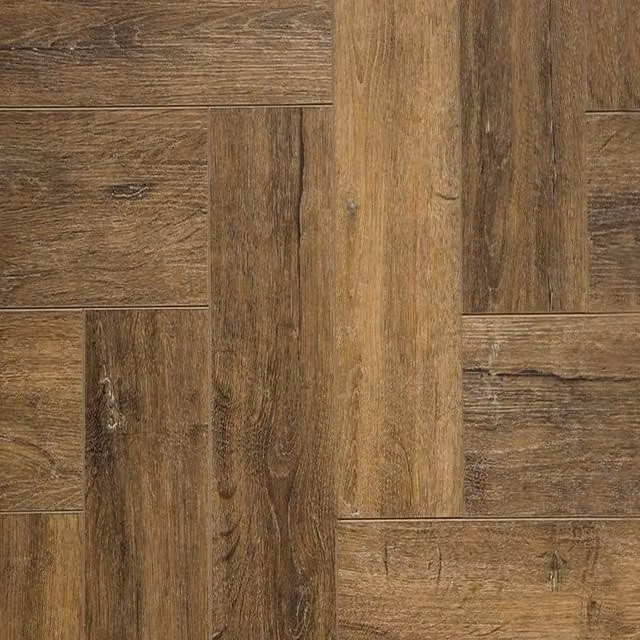 FirmfitORH Walnut Wood Effect Herringbone Luxury Vinyl Tile Click Lock Flooring, Brown – 1