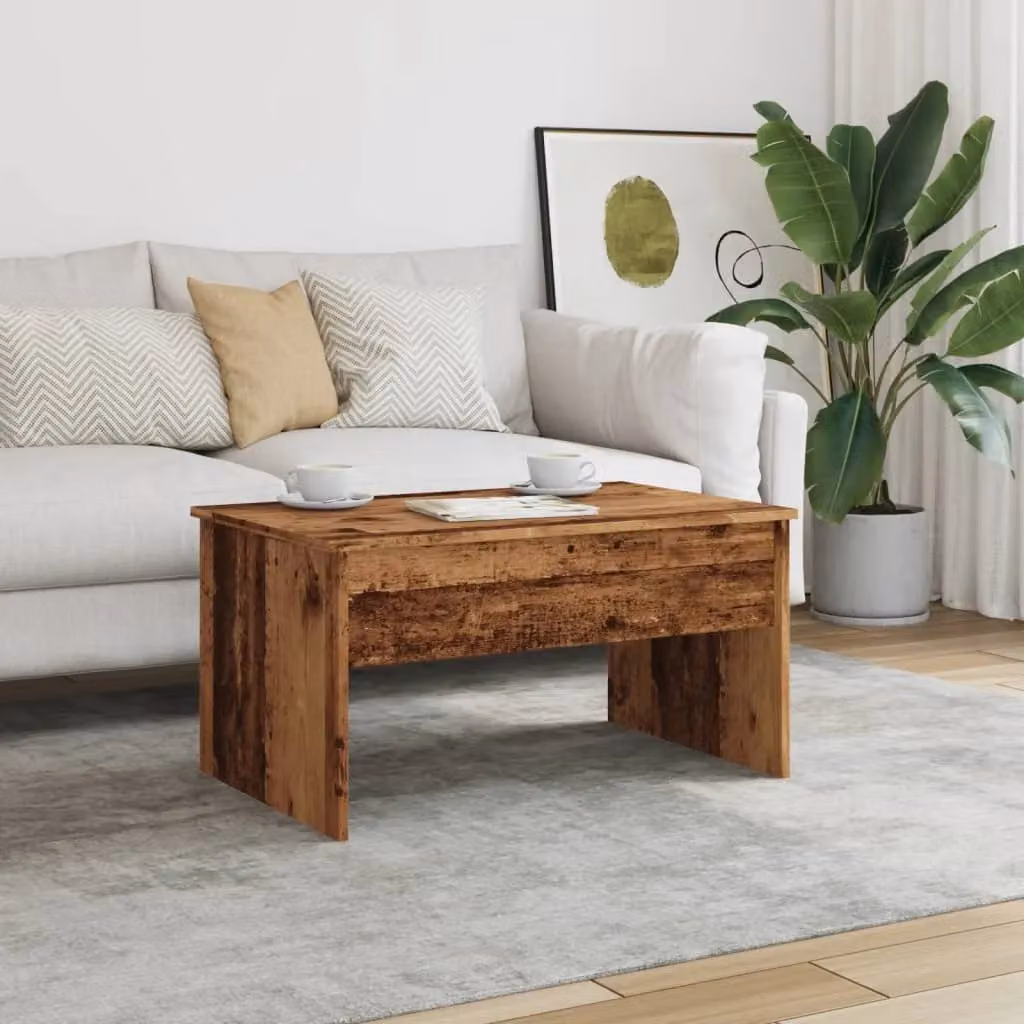 Berkfield Home Modern Rectangular Coffee Table with Lift Mechanism in Brown Composite Wood, W: 80 cm, D: 50.5 cm, H: 41.5 cm – 3