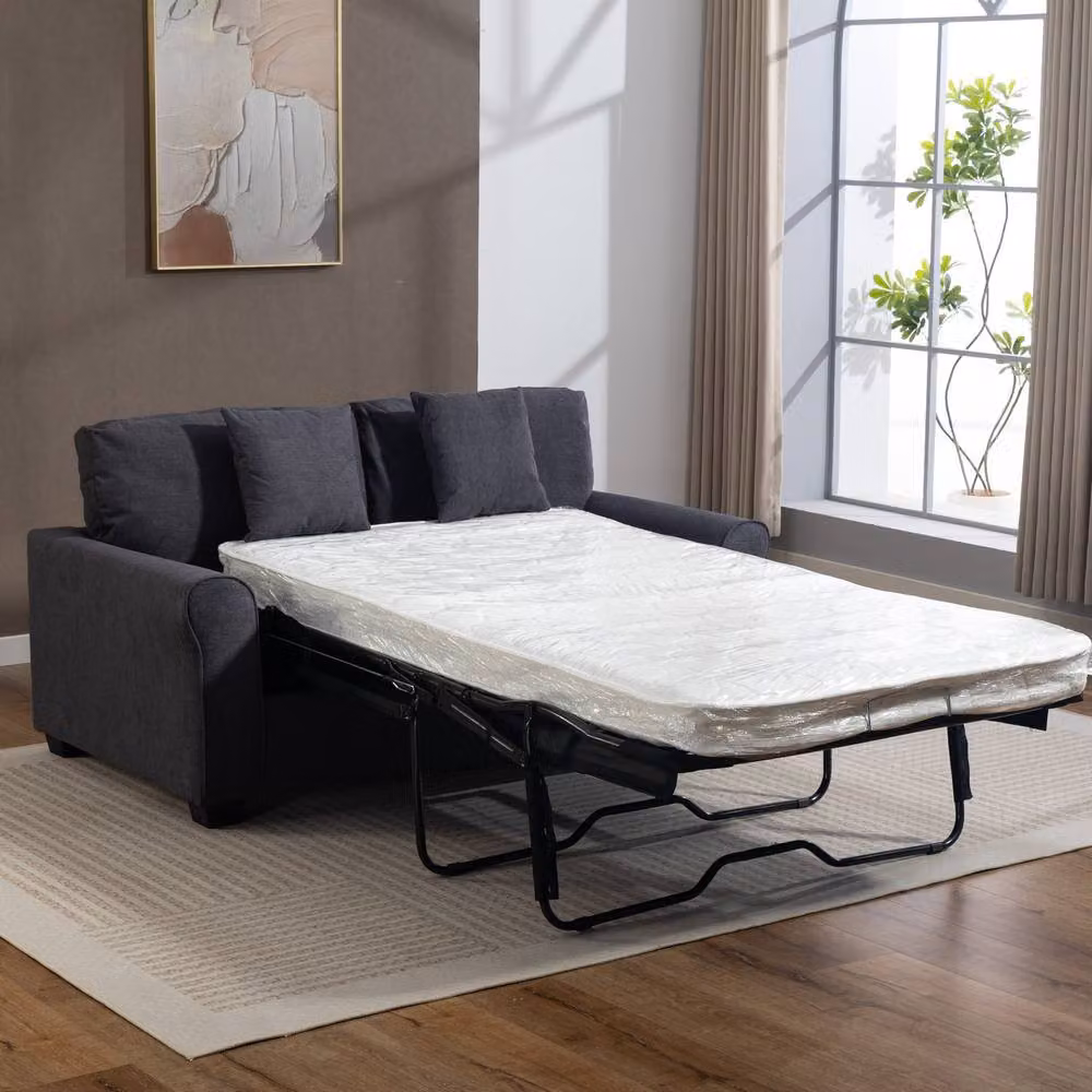 Artemis Home Lewiston 3 Seater Fabric Pull Out Sofabed in Grey – 6