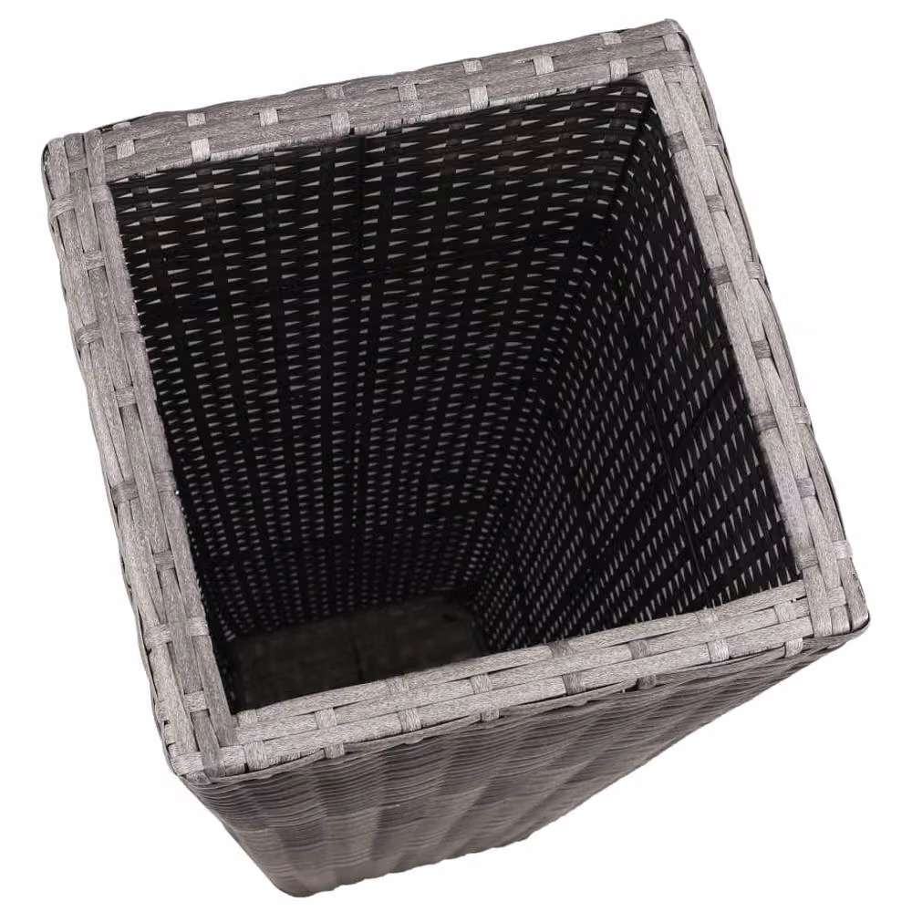 Berkfield Home Garden Grey Poly Rattan Raised Beds, 3 Piece Set – 6