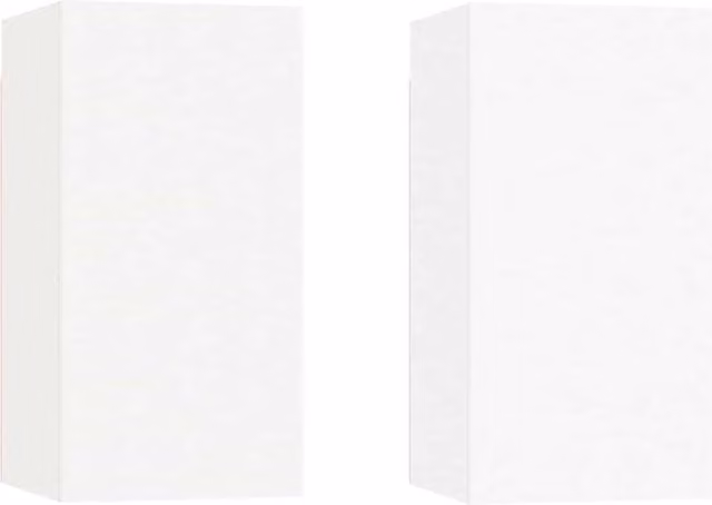 Berkfield Home Set of 2 White Minimalist TV Cabinets in Engineered Wood, W/D/H: 30.5 x 30.0 x 60.0 cm