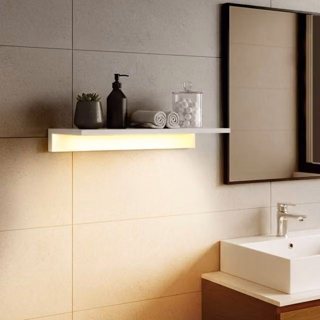 Wyld and Coco Modern White LED Aluminium Picture Light for Bathroom Mirrors, W/D/H: 40 x 18 x 6 cm – 1