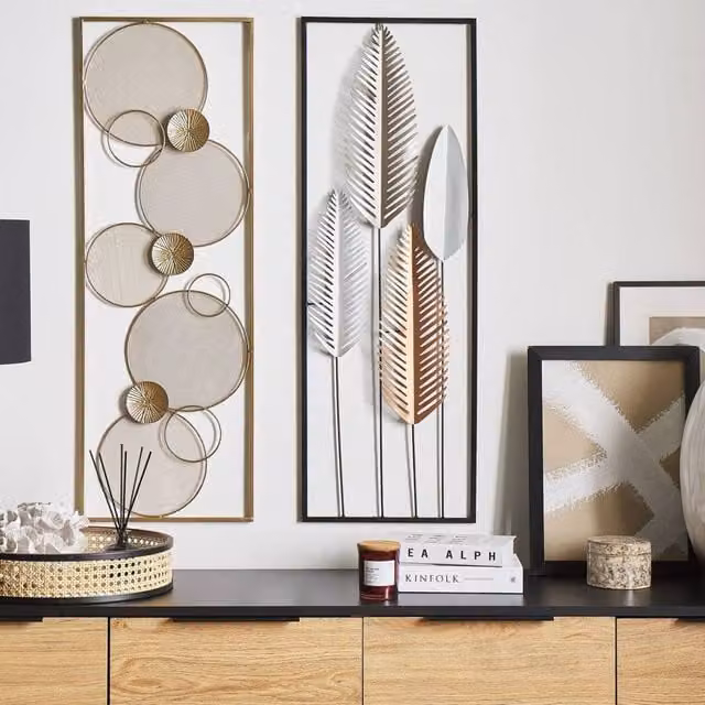 Wyld and Coco Gold Geometric Metal Wall Art – 1
