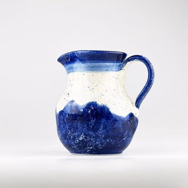 Selbrae House Blue Geometric Ceramic Jug – 1