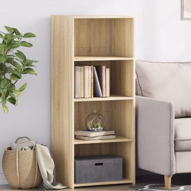 Berkfield Home Sonoma Oak Highboard in Light Oak, W/D/H: 50 x 41 x 124 cm