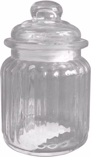 KDMD Glass Candy Storage Jars, 6 Pack, Clear, H: 13.5 cm, W: 7.5 cm