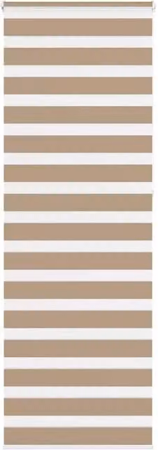 Berkfield Home Zebra Blind in Sand Brown Polyester, W: 80 cm, H: 230 cm