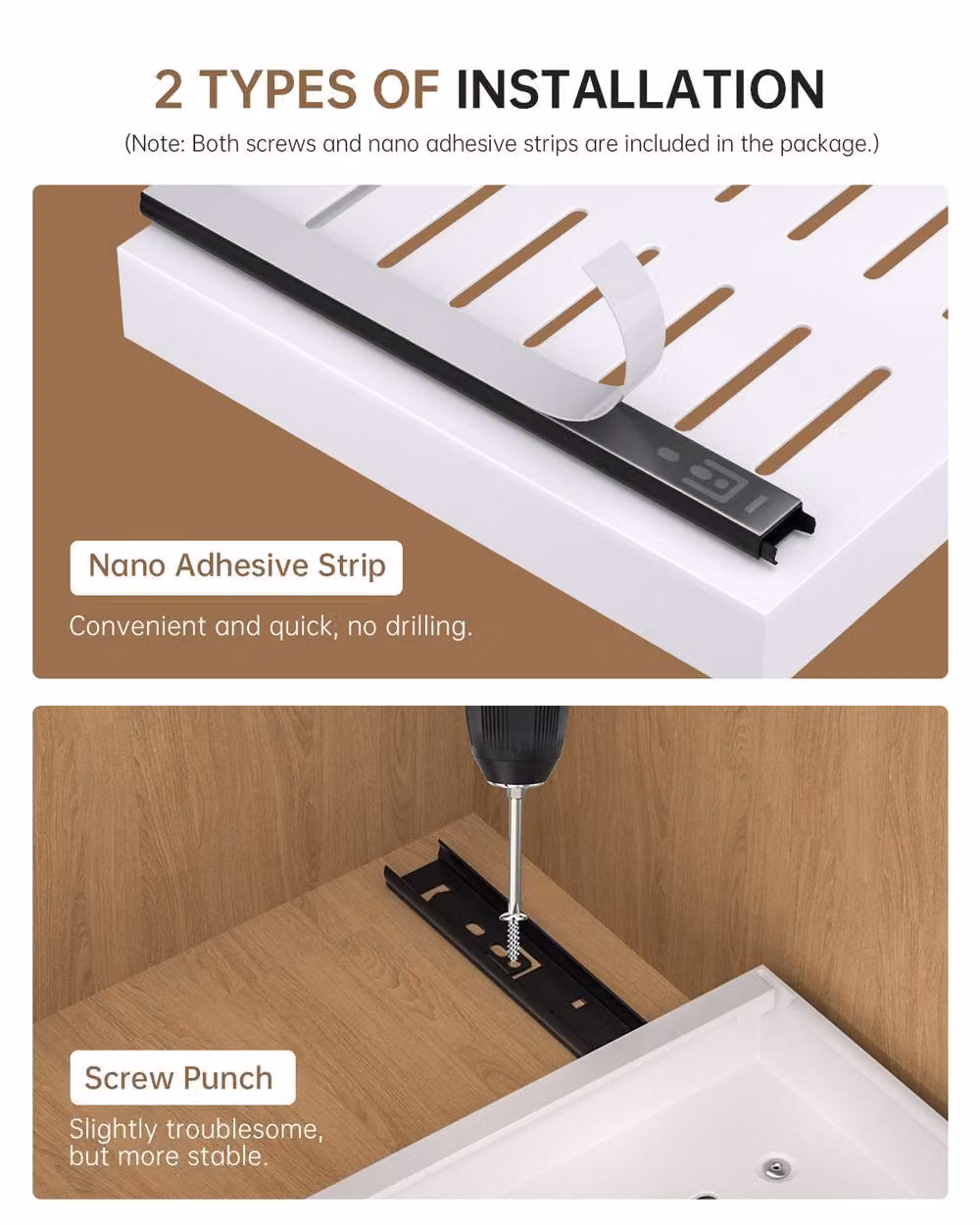 Dayone Two Pack Adjustable White Carbon Steel Cabinet Organisers – 5