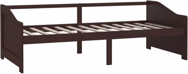 Berkfield Home Sturdy 3-Seater Day Bed in Dark Brown Solid Pinewood, W/D/H: 200 x 90 x 66 cm