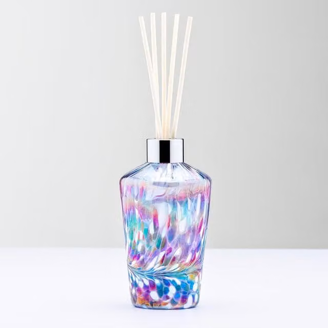 Sienna Glass Flute Refillable Reed Diffuser in Blue and Pink Multicolour