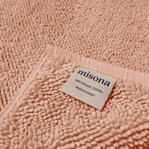 Misona Organic Cotton Reversible Loop Pile Bath Mat, Pink, W: 80 cm, D: 50 cm – 2