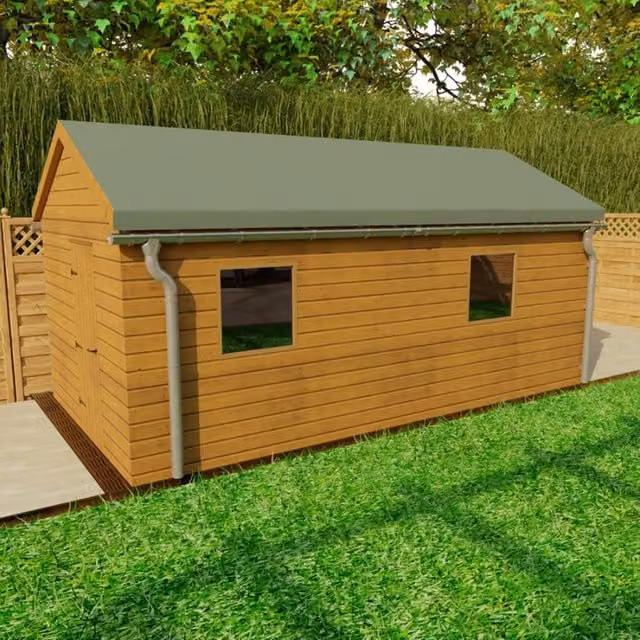 Galeco Galvanised Steel Apex Style Shed Gutter Pack in Grey