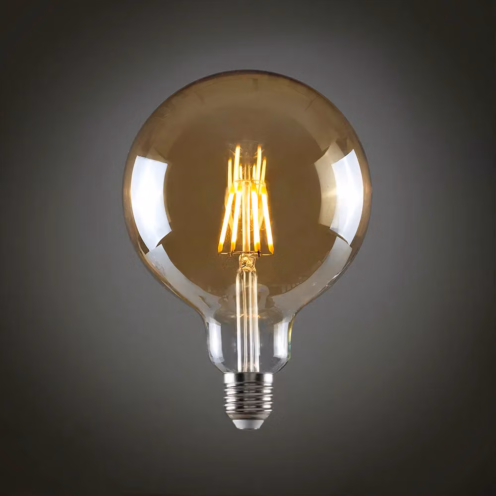 ValueLights Pack of 2 E27 6W Amber Filament Globe Warm White LED Bulbs in Orange – 2