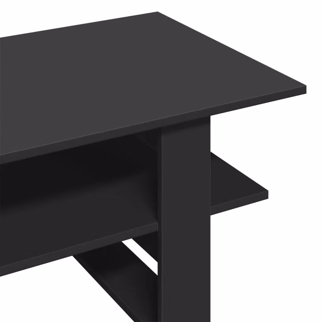 Berkfield Home Modern Black Rectangular Coffee Table in Engineered Wood W/D/H: 102 x 55 x 42 cm – 4