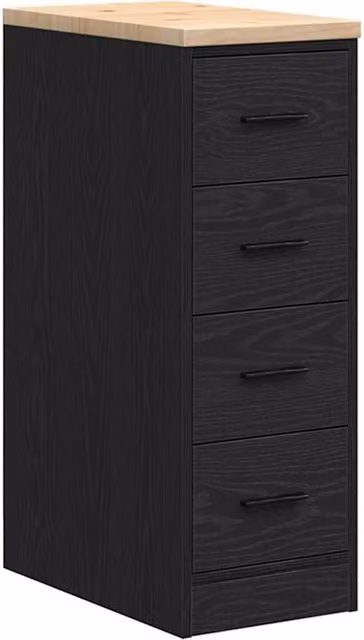 Berkfield Home Black Solid Wood Pine Garage Storage Cabinet W/D/H: 30 x 51 x 85 cm