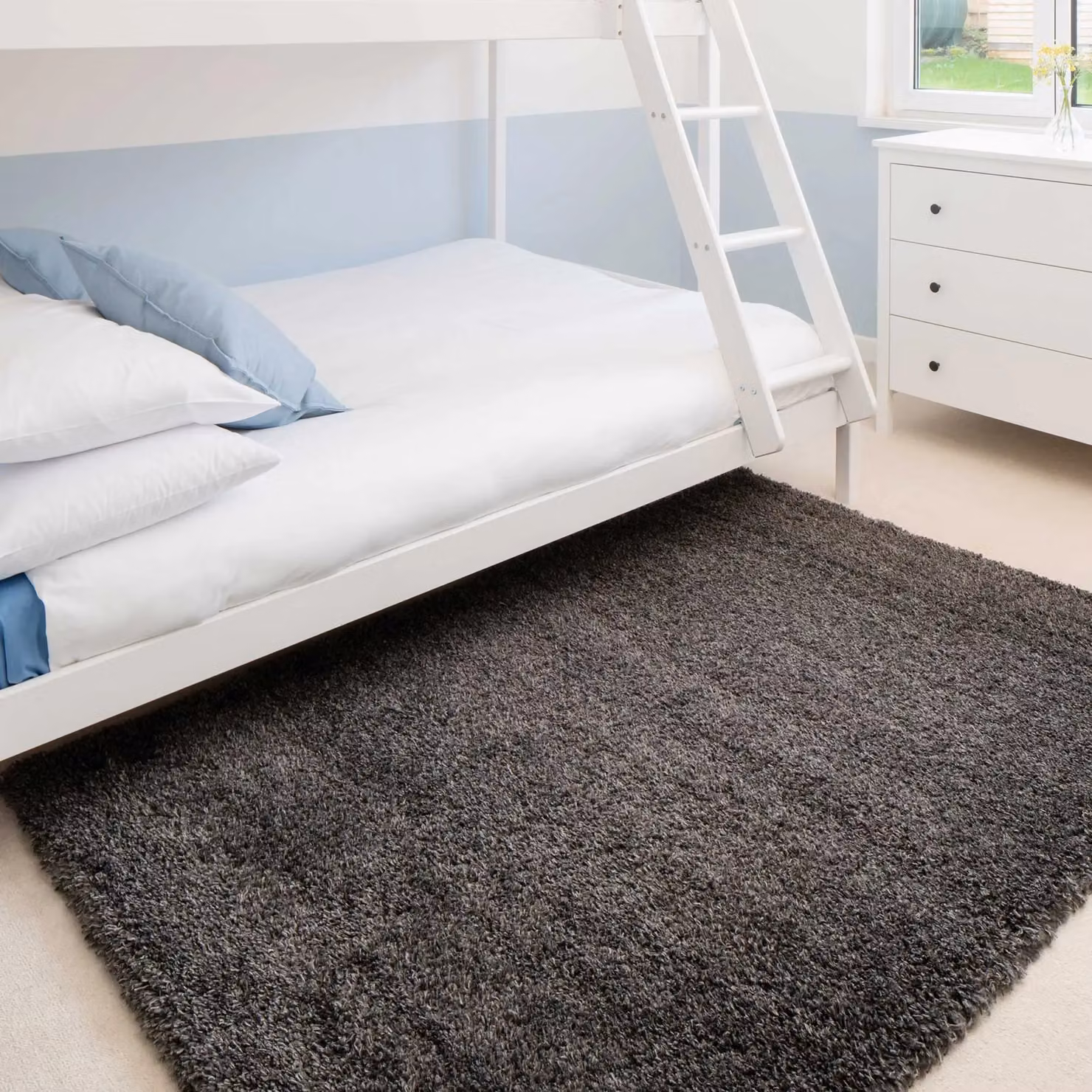 Kukoon Grey Soft Fluffy Shaggy Area Rug, W: 200 cm, D: 290 cm – 3