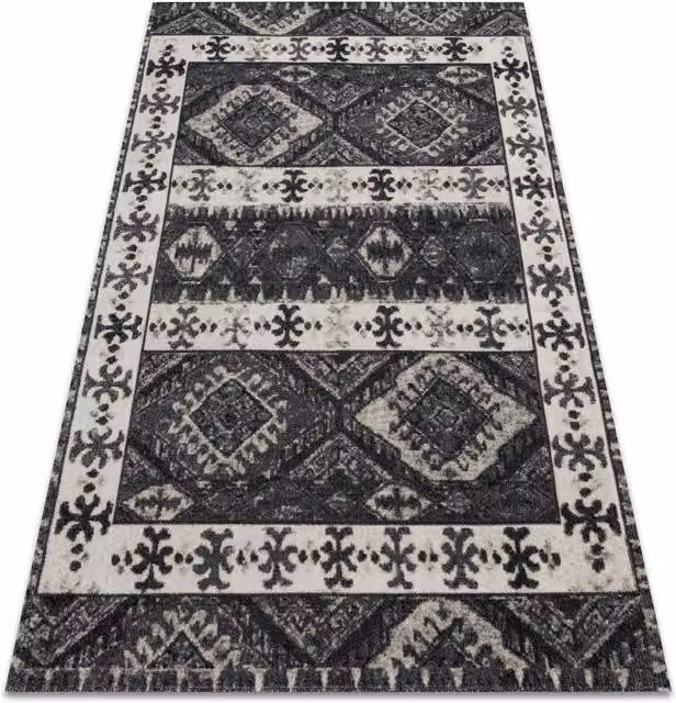 RugsX Mundo Rectangular Rug in Beige and Grey, W: 160 cm, D: 220 cm