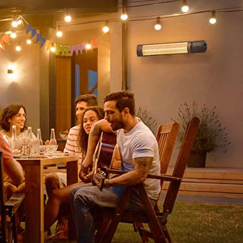 Pro Breeze Wall Mounted IP65 Waterproof Outdoor Halogen Infrared Patio Heater with Remote Control and 2 Heat Settings, Black – 8