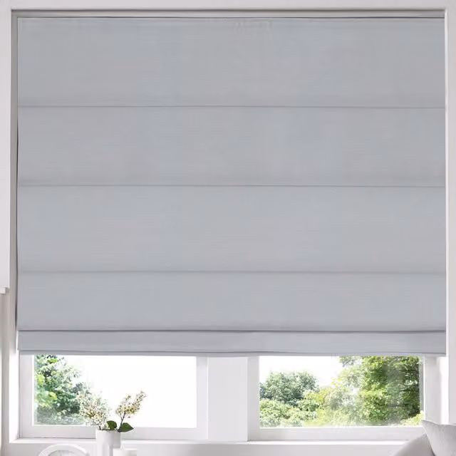 Simply Collection Iowa Silk Essence Made to Measure Blackout Roman Blind in Silver Grey