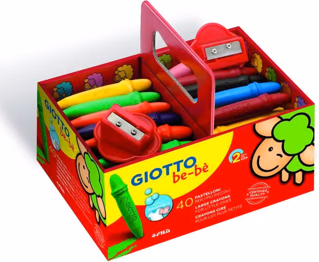 Giotto Be-Be Water Soluble Wax Crayon School Pack, 40 Piece, Multicolour