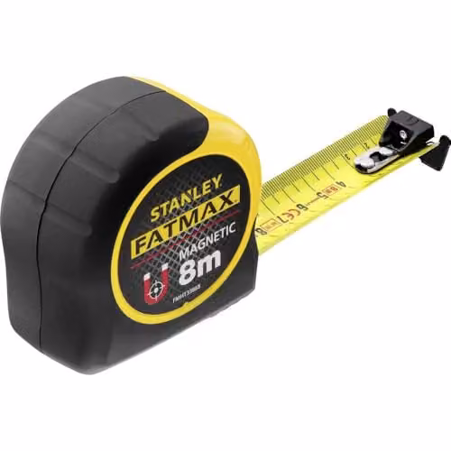 Stanley FatMax 8m Magnetic Tape Measure with Blade Armor in Yellow and Black