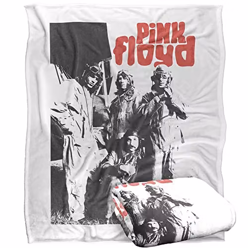 LOGOVISION Pink Floyd Point Me At The Sky Super Soft Microfibre Throw Blanket, White, W/D/H: 152 x 127 cm