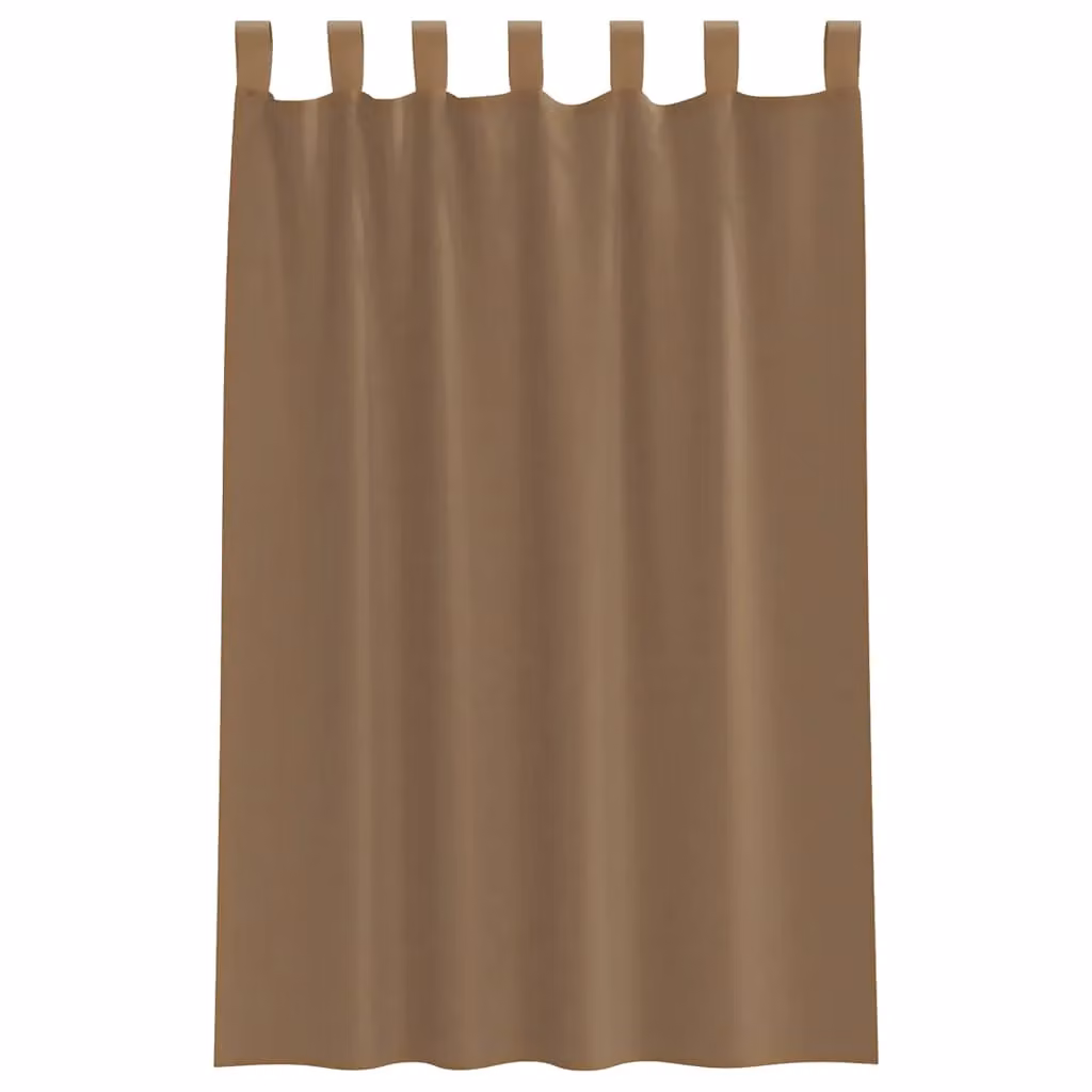 Berkfield Home Brown Transparent Voile Fabric Panel Curtains with Tabs, 2 Pack, W: 140 cm, H: 175 cm – 3
