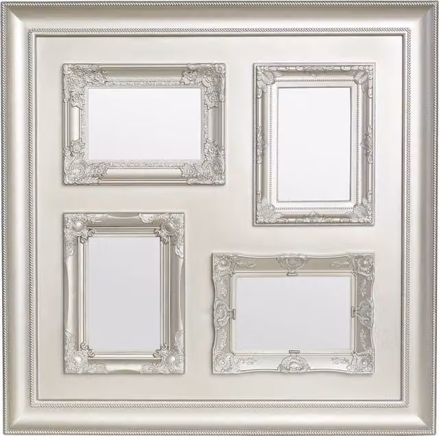 Premier Housewares Vintage Multi-Photo Tabletop Frame for 4 Photos, Gold