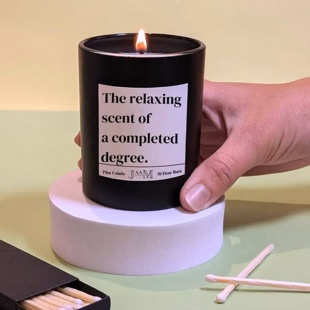 JAAM Vanilla Relaxing Graduation Candle Gift in Black – 1