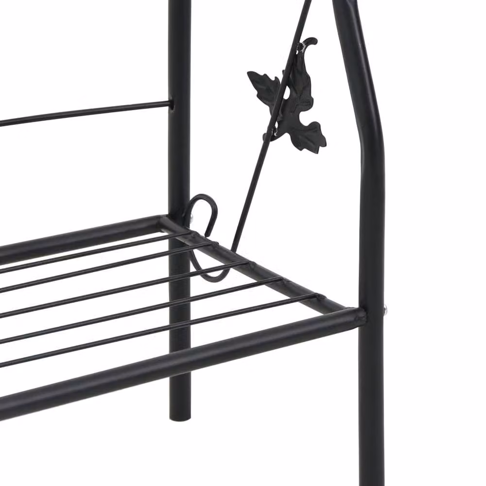 Berkfield Home 3-Layer Metal Plant Rack in Black, W/D/H: 52 x 28 x 128 cm – 3