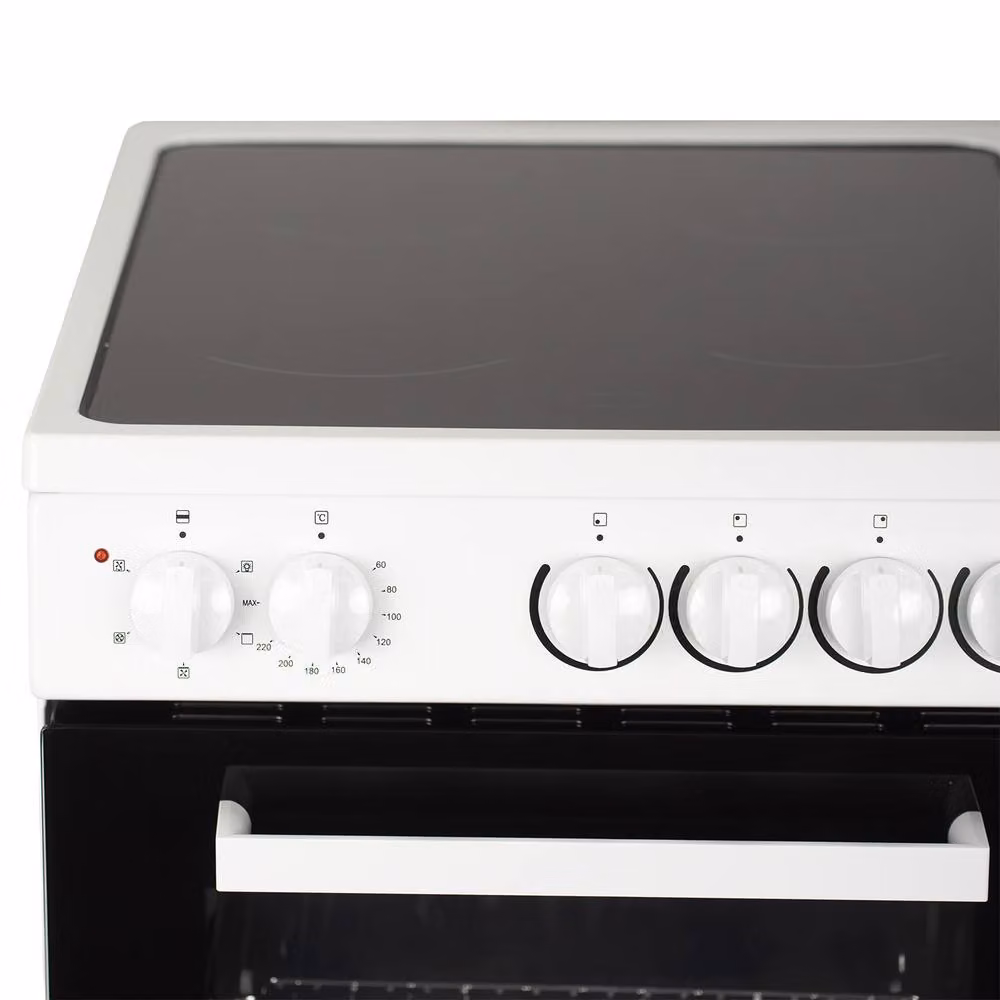 Willow White 50cm Freestanding Electric Cooker with Ceramic Hobs and Grill – 6