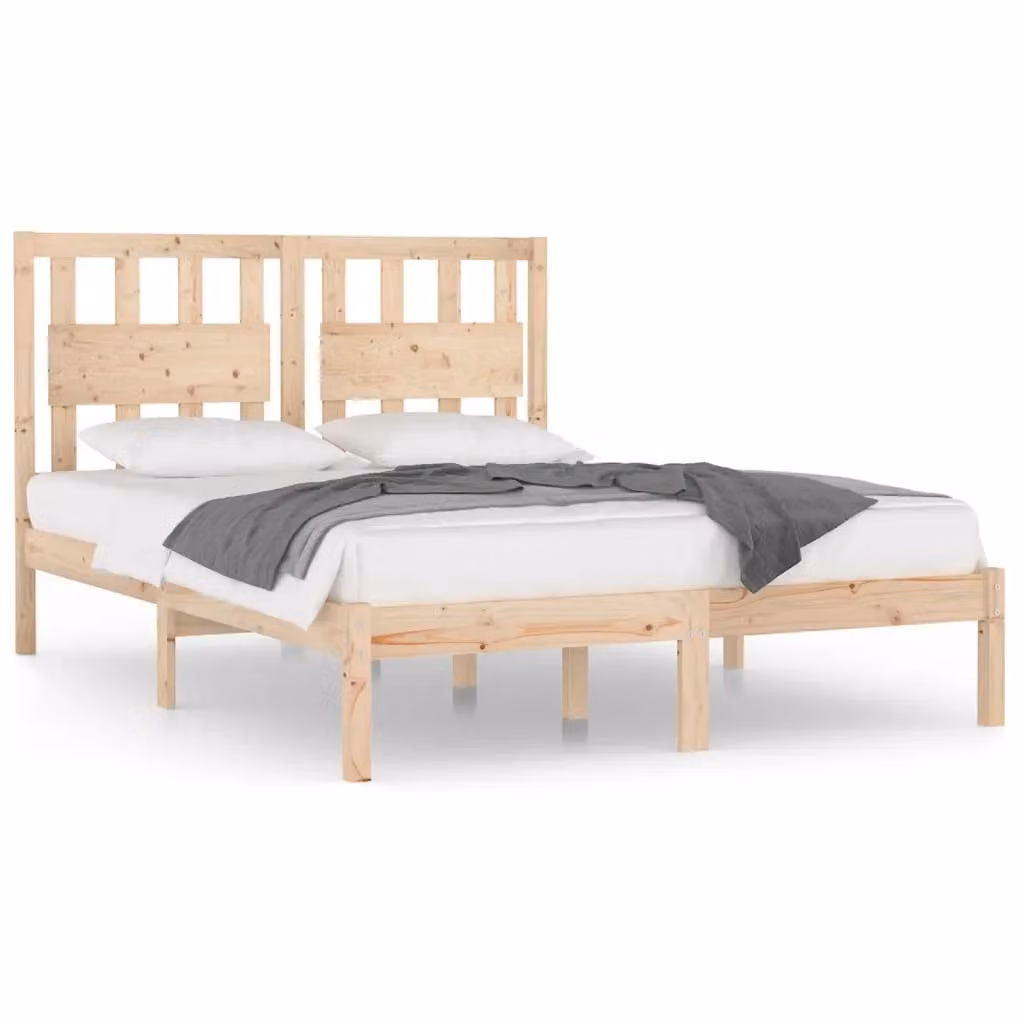 Berkfield Home Rustic Solid Wood Pine Bed Frame, Brown, W/D/H: 160 x 200 cm – 2