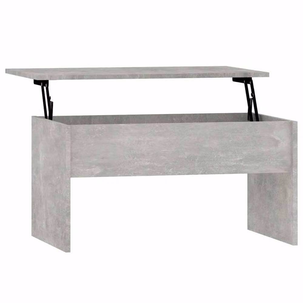 Berkfield Home Modern Rectangular Coffee Table in Grey with Lift Mechanism, W/D/H: 80 x 50.5 x 41.5 cm – 3