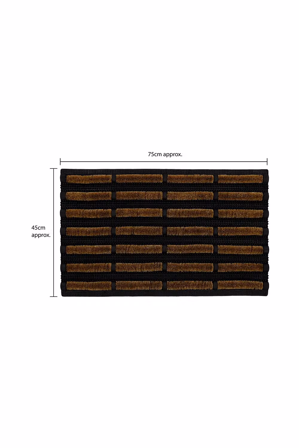 JVL Nimbus Coir and Rubber Tuffscrape Doormat in Brown and Beige, W: 45 cm, L: 75 cm – 9