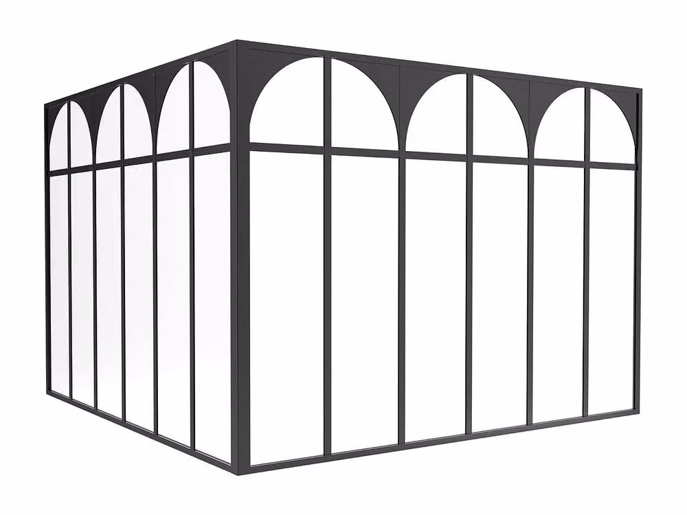 Vente-unique Art Deco Studio Glass Roof in Black Powder-Coated Aluminium – 2