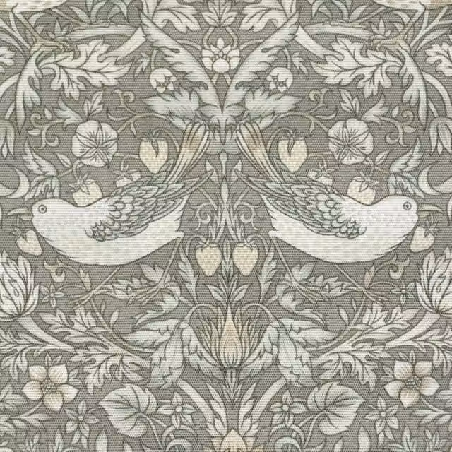 William Morris Strawberry Thief Outdoor Fabric in Multicolour and Beige