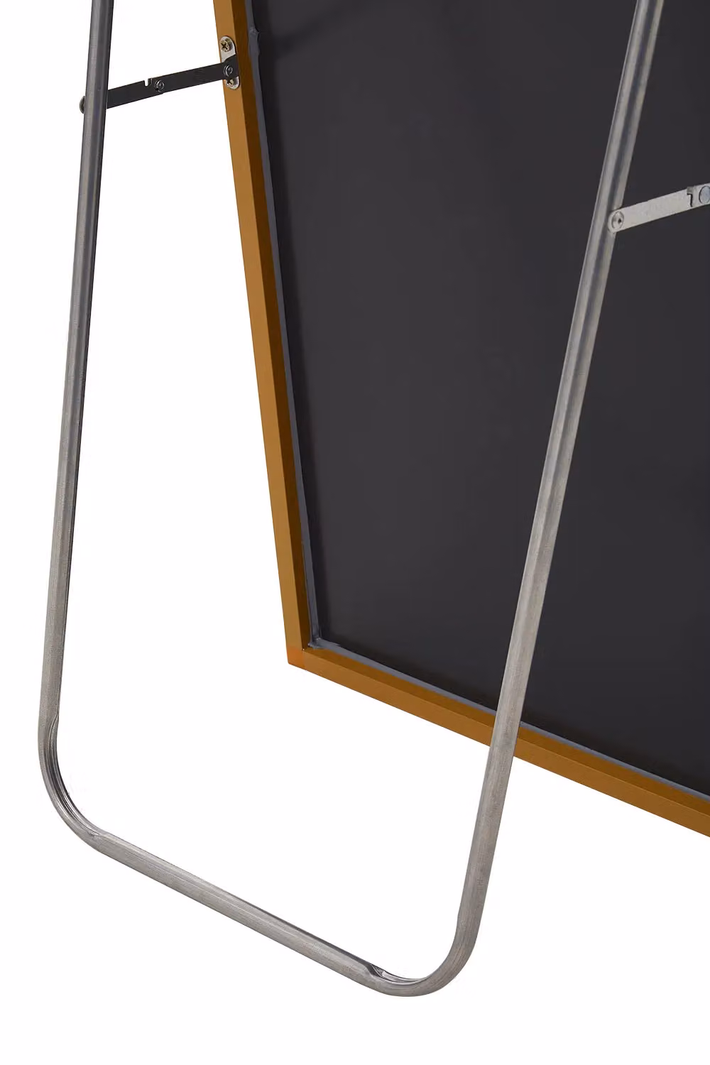 H&O Direct Modern Slim Frame Full Length Floor Standing Mirror in Gold, W: 40 cm, H: 150 cm – 5