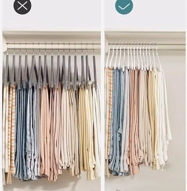 SONGMICS Non-Slip Metal Trouser Hangers, 20 Pack, White and Silver