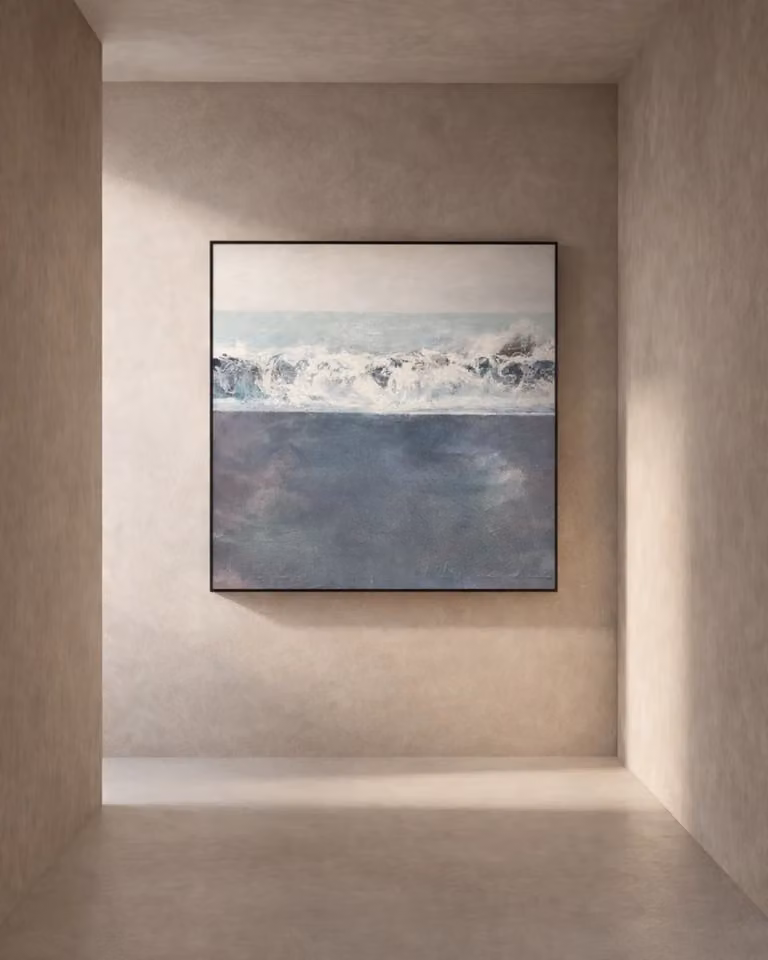 Tommy Franks Patria Blue Abstract Landscape Oil Painting Reproduction, Rectangular, W: 150 cm, H: 150 cm