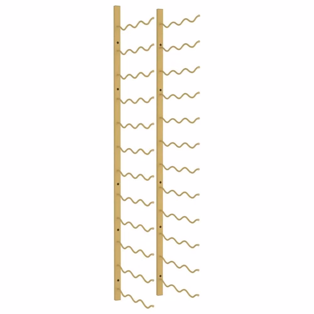 Berkfield Home Wall Mounted Gold Metal Wine Rack for 36 Bottles, H 116.0 x W 30.5 x D 36.0 cm – 3