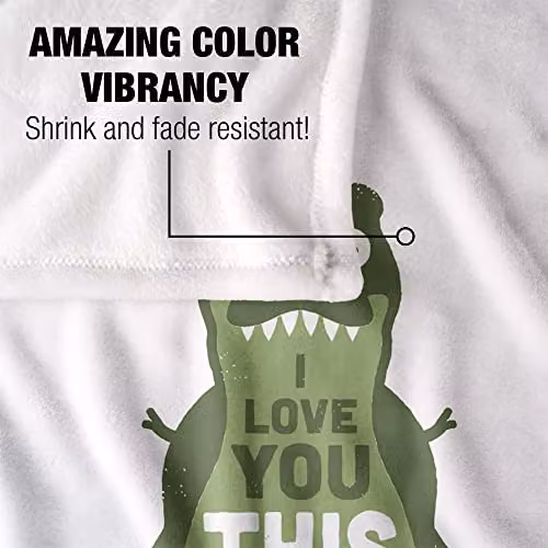 Bcreative David Olenick Amourosaurus Silky Touch Super Soft Fleece Throw Blanket, White, W/D/H: 152 x 127 cm – 2