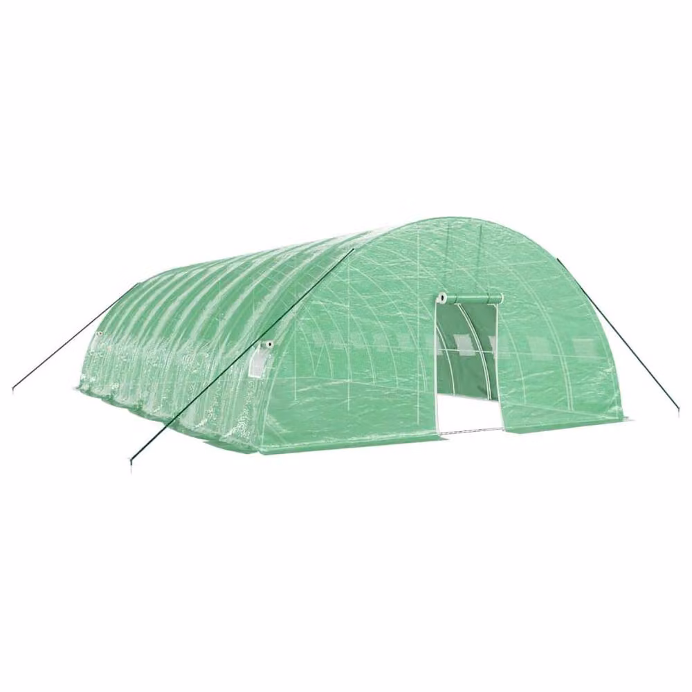 Berkfield Home Freestanding Steel Frame Greenhouse in Green, W/D/H: 10 x 6 x 2.85 m – 2