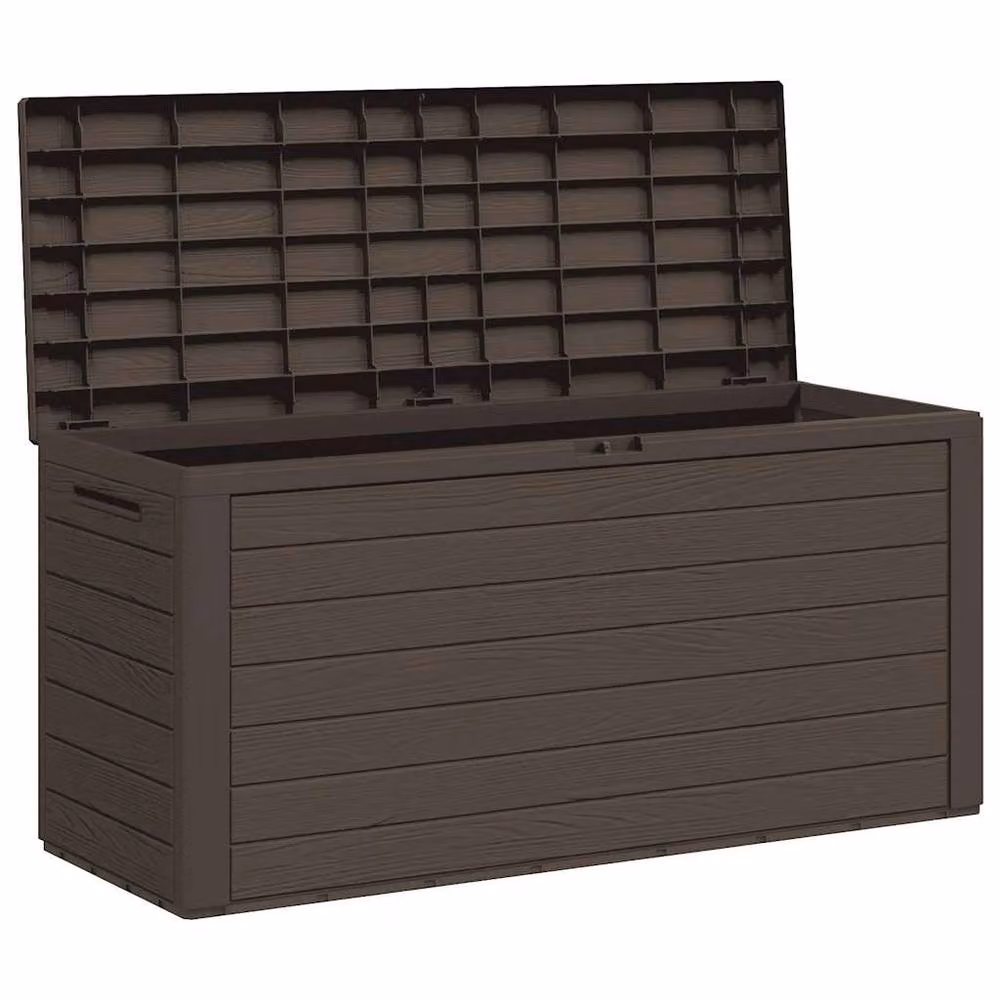 Berkfield Home Garden Storage Box in Brown, W/D/H: 116 x 44 x 55 cm – 4