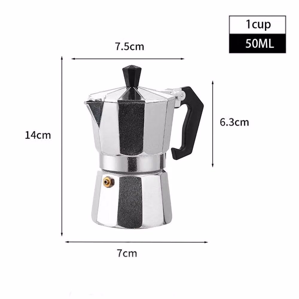 PAWNORA Silver Aluminium Espresso Coffee Maker, 50ml – 2