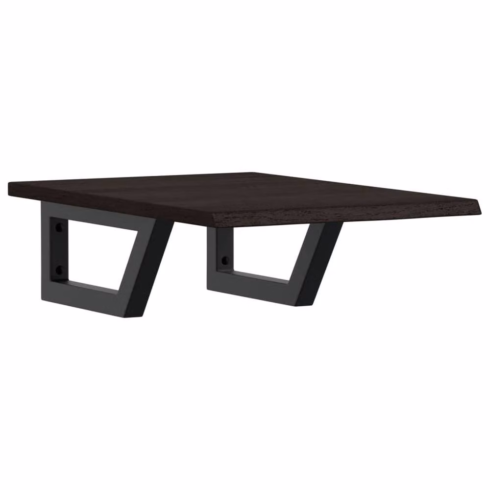 Berkfield Home Elegant Wall Mounted Basin Shelf in Brown Oak and Black Steel, W: 60 cm, H: 40 cm, D: 40 cm – 1