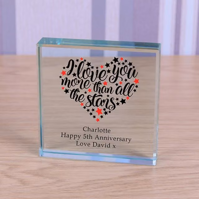 Uniqueful Personalised All the Stars Glass Token in Clear and Beige