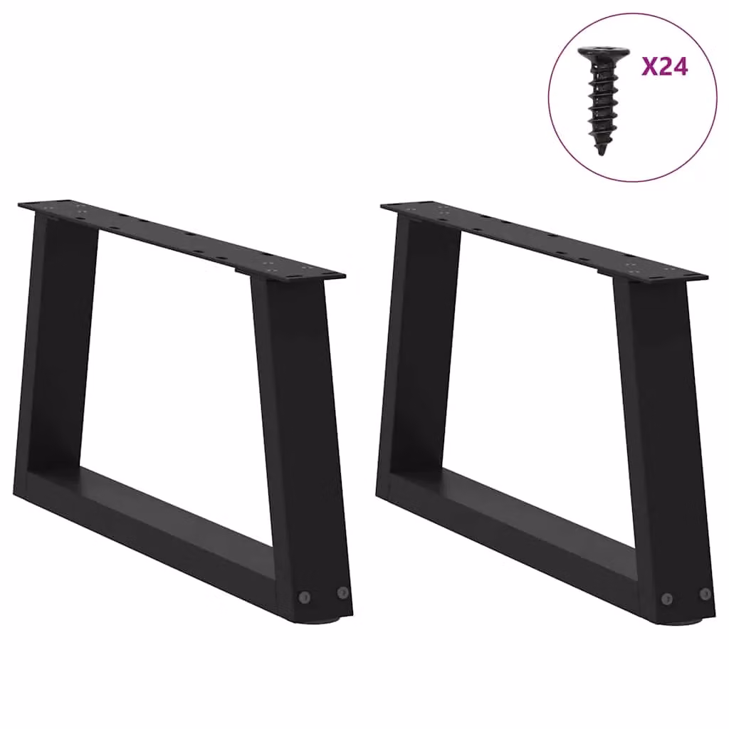 Berkfield Home V-Shape Dining Table Legs, 2 Pieces, Black Steel, Height: 60 cm – 2