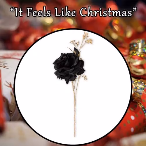 VFM e-Store Christmas Rose Spray Pick Decoration in Black, H 80 cm x W 16 cm – 6