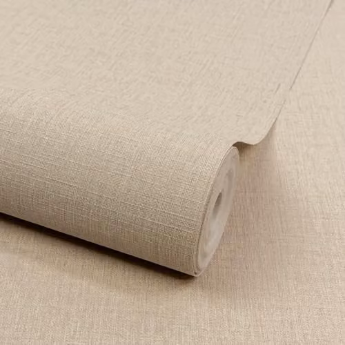 Grandeco Boutique Trente Linen Effect Luxury Embossed Vinyl Wallpaper, Grey
